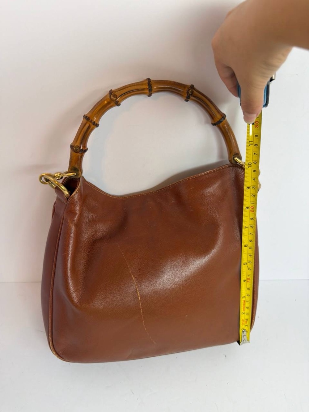 Gucci Bamboo Brown Leather Hobo Shoulder Bag READ - Picture 5 of 13